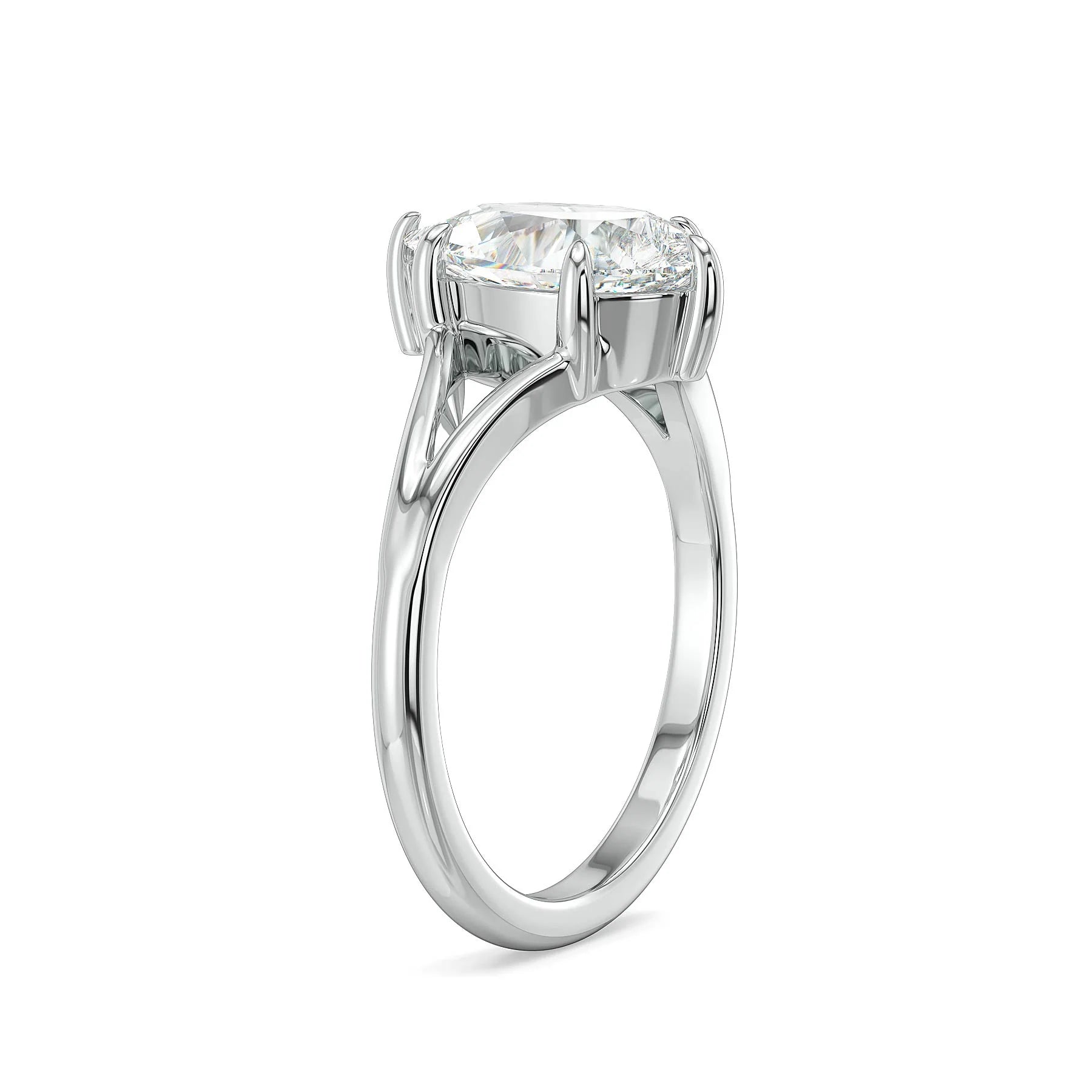 Dazzling Dewdrop Lab Grown Diamond Ring - side view in 9KT