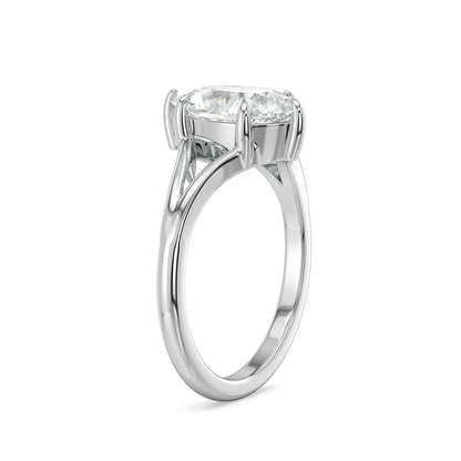Dazzling Dewdrop Lab Grown Diamond Ring - side view in 9KT