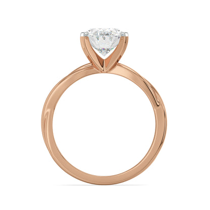 Solitaire Twist Lab Grown Diamond Ring - back view