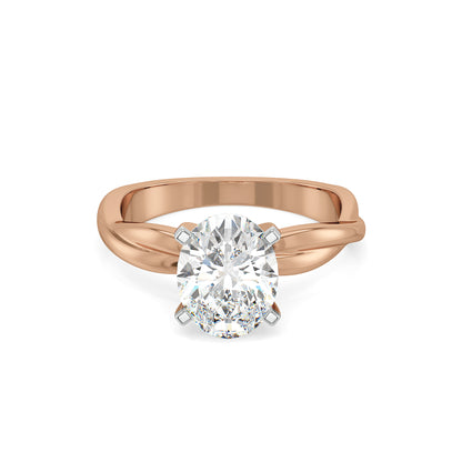 Solitaire Twist Lab Grown Diamond Ring - front view
