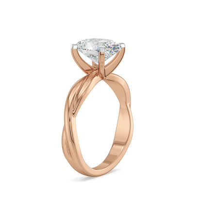 Solitaire Twist Lab Grown Diamond Ring - side view