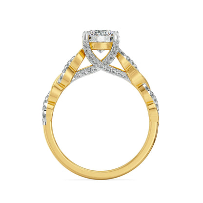 Helix Knot Lab Grown Diamond Ring - back view