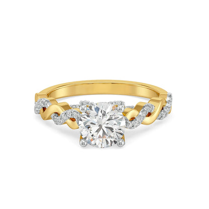Helix Knot Lab Grown Diamond Ring - front view in 9KT