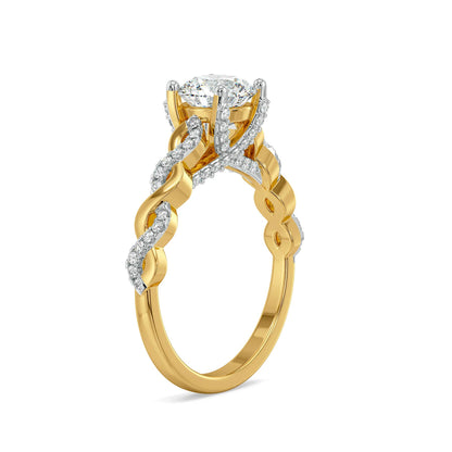 Helix Knot Lab Grown Diamond Ring - side view
