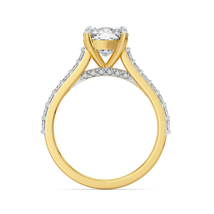 Icon Cushion Lab Grown Diamond Ring - back view