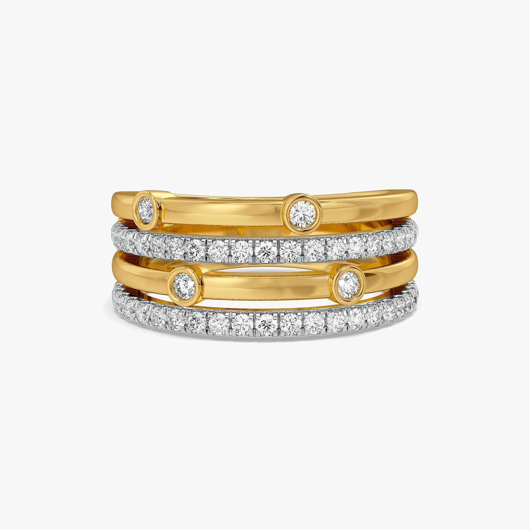 Cadence Lab Grown Diamond Band - front view in 9KT