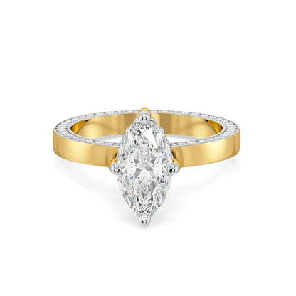 Marquise Mirage Lab Grown Diamond Ring - front view in 9KT
