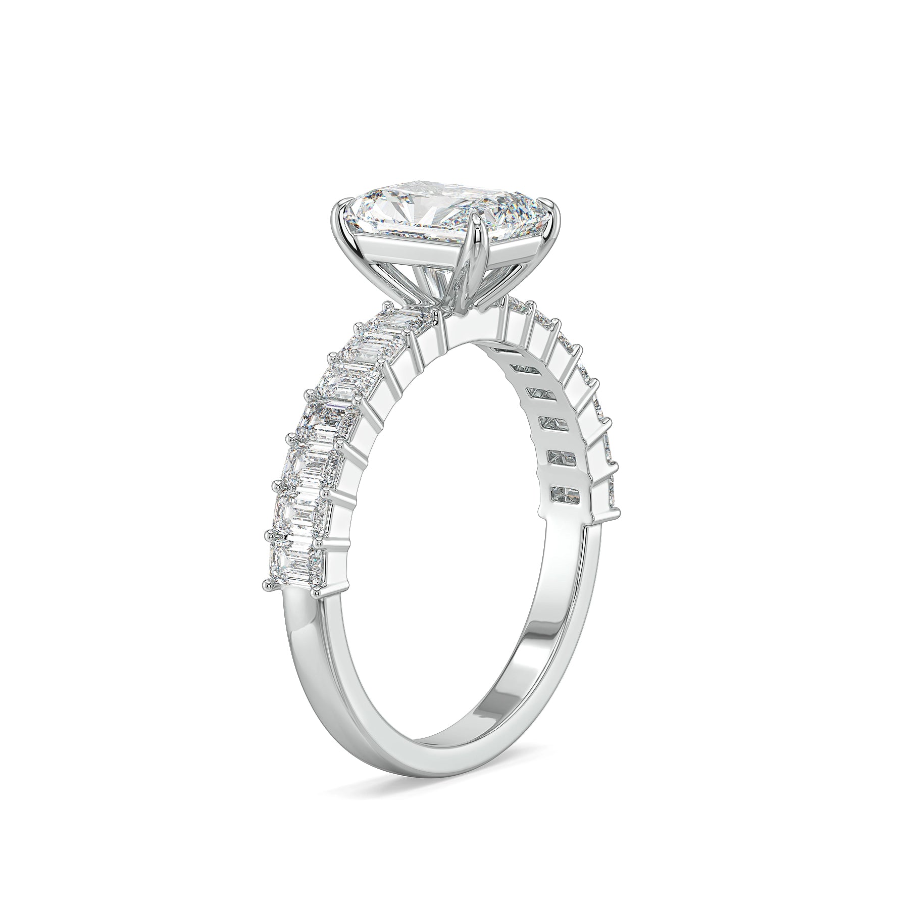 Emerald Edge Lab Grown Diamond Ring - side view