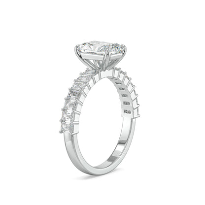 Emerald Edge Lab Grown Diamond Ring - side view in 9KT
