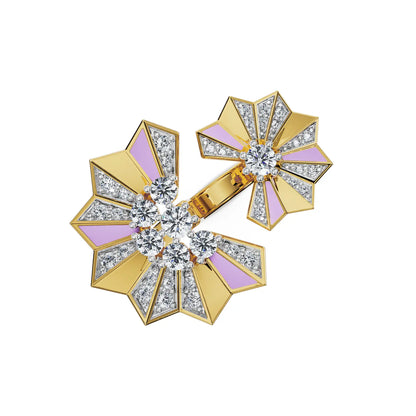 Lilac Prism Lab Grown Diamond Ring - top view