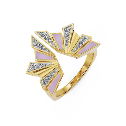 Lavender Lab Grown Diamond Ring - top view