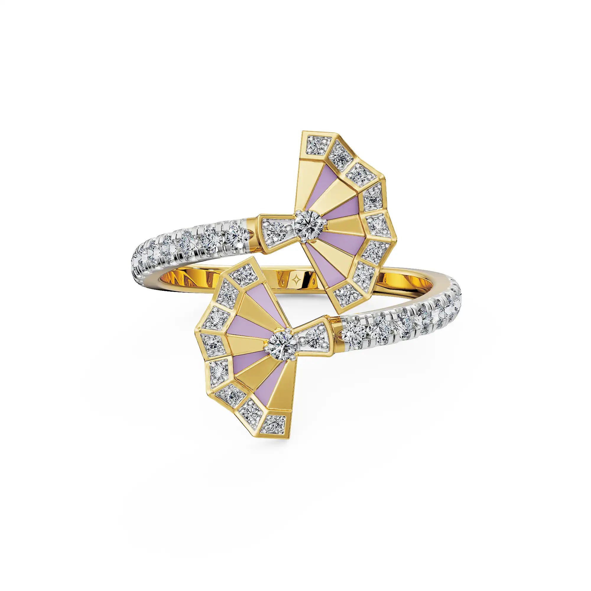 Lavender Gleam Lab Grown Diamond Ring - front view