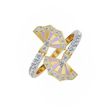 Lavender Gleam Lab Grown Diamond Ring - top view