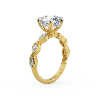 Marquise Vine Hearts & Arrows Lab Grown Diamond Ring
Back view