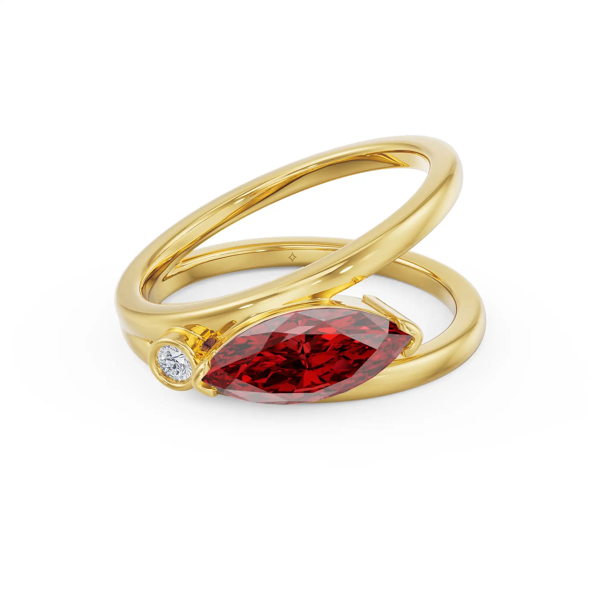 Crimson Ruby Lab Grown Diamond Ring