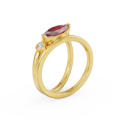 Crimson Ruby Lab Grown Diamond Ring
Back view
