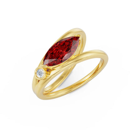 Crimson Ruby Lab Grown Diamond Ring
Top view