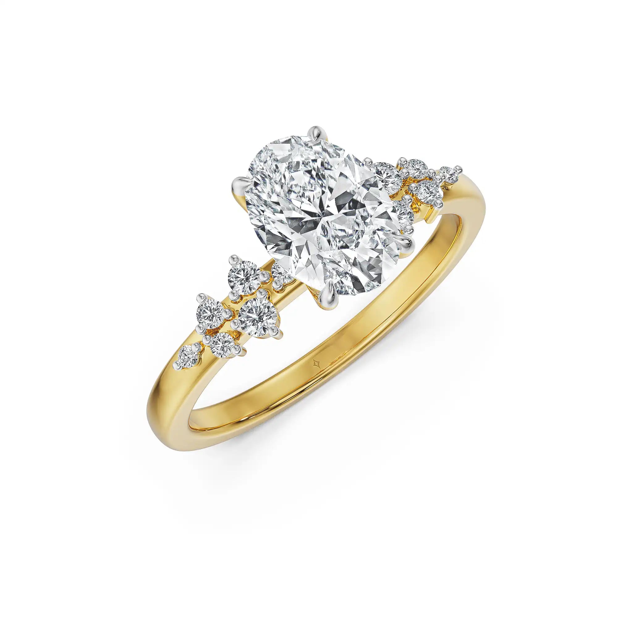 Oval Aurora Lab Grown Diamond Ring