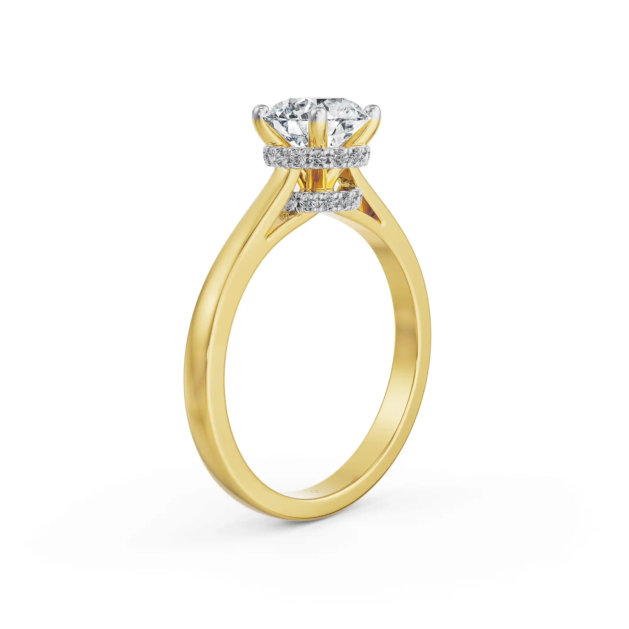 Hidden Halo Round Lab Grown Diamond Ring