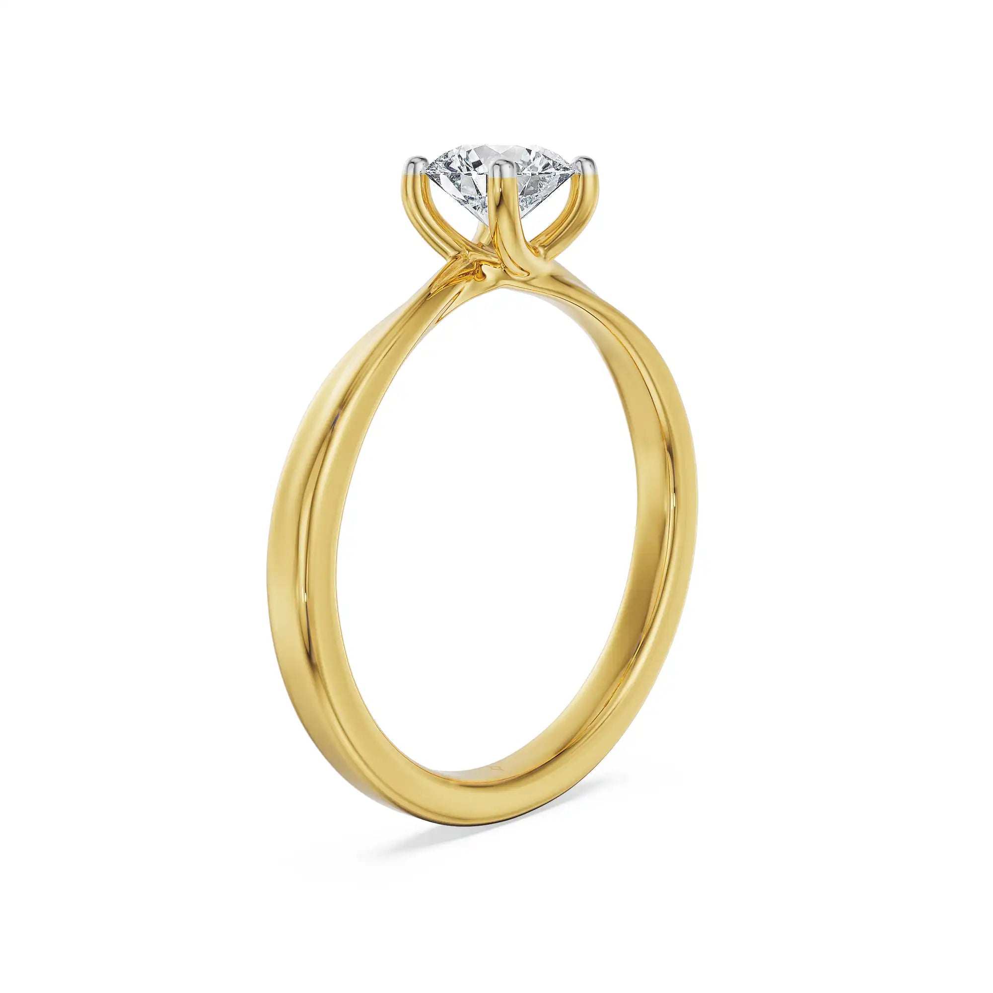 Elegant Twist Solitaire Lab Grown Diamond Ring