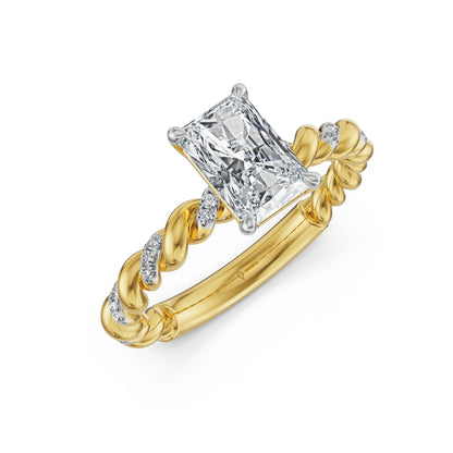 Twilight Tress Radiant Lab Grown Diamond Ring