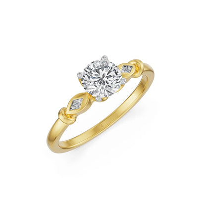 Petal Whisper Round Lab Grown Diamond Ring