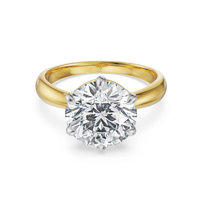 Golden Aura Round Solitaire Lab Grown Diamond Ring
