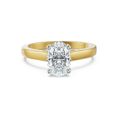 1 CT Oval Solitaire Lab Grown Diamond Ring