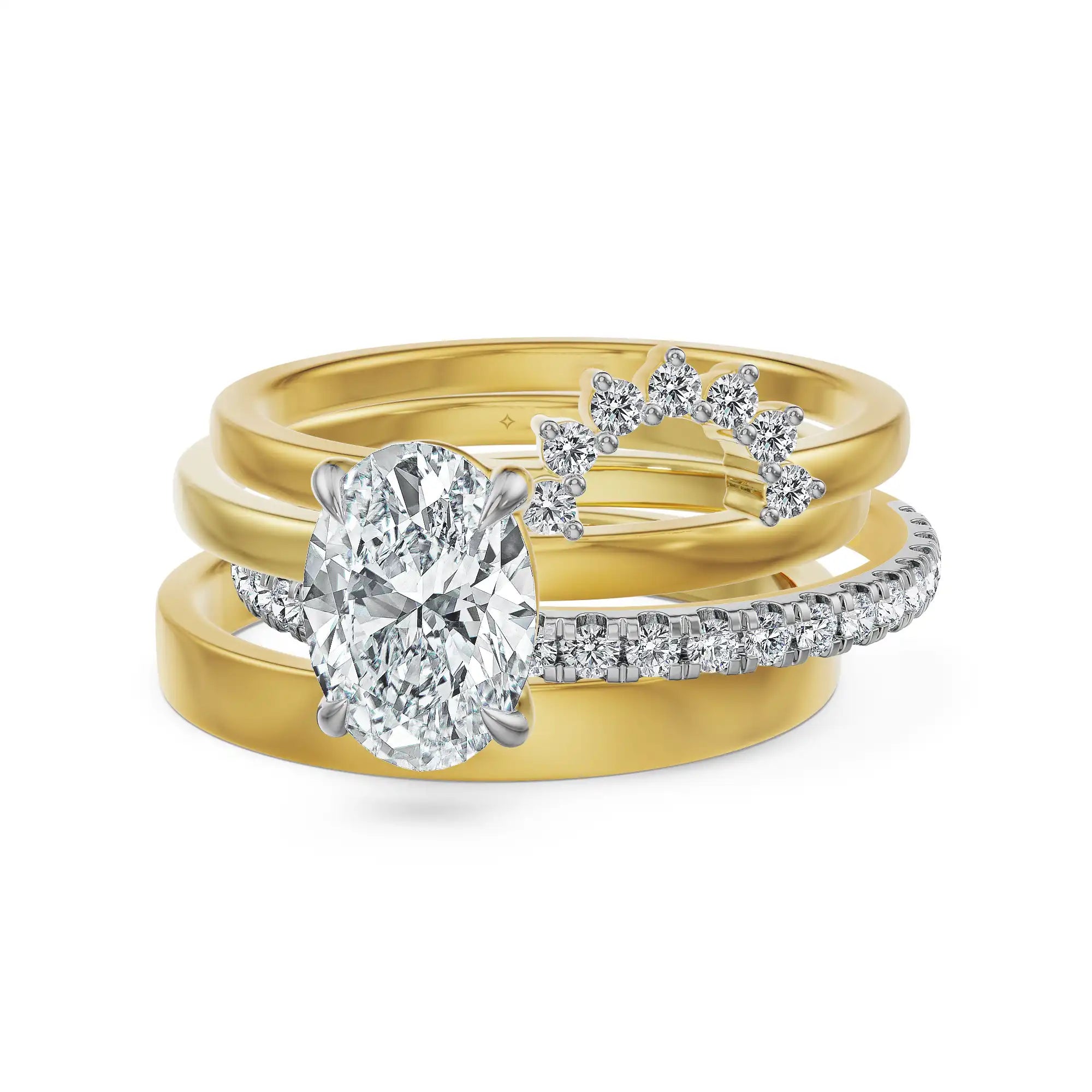 Oval Majestic Lab Grown Diamond Bridal Ring Set