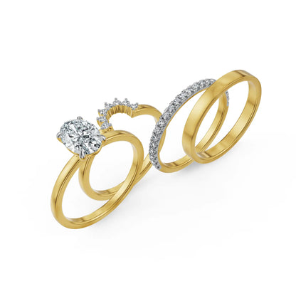 Oval Majestic Lab Grown Diamond Bridal Ring Set