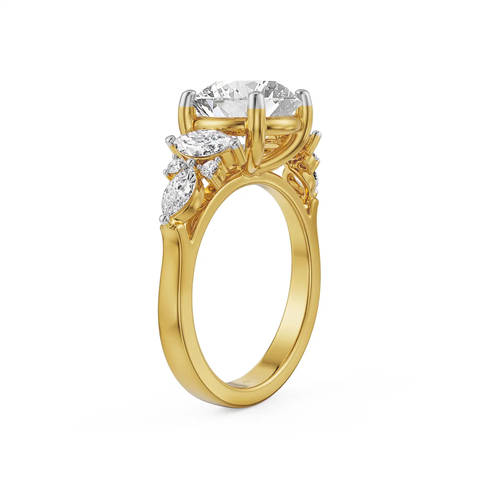 Crown of Brilliance Portuguese Cut Diamond Ring