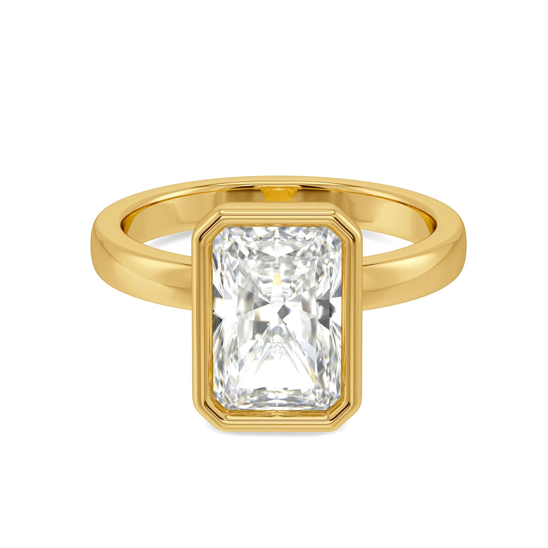 Radiant Bezel Solitaire Diamond Ring