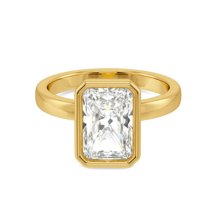Radiant Bezel Solitaire Diamond Ring
