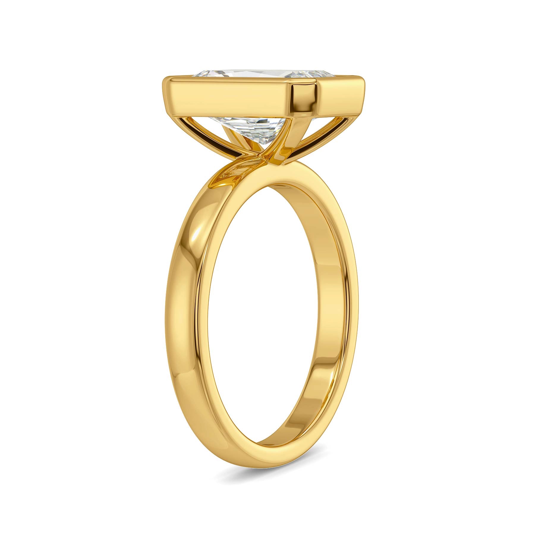 Radiant Bezel Solitaire Diamond Ring