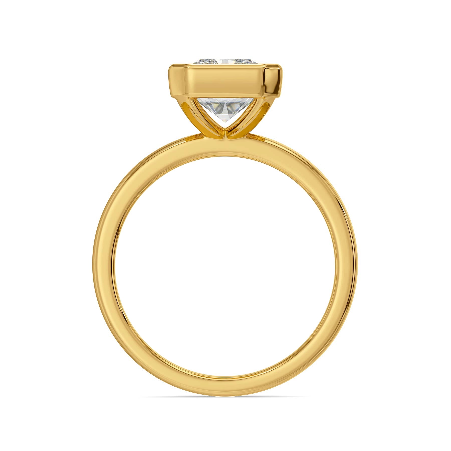 Radiant Bezel Solitaire Diamond Ring