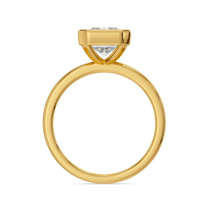 Radiant Bezel Solitaire Diamond Ring