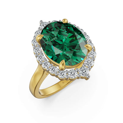 Emerald Halo Lab Grown Diamond Ring