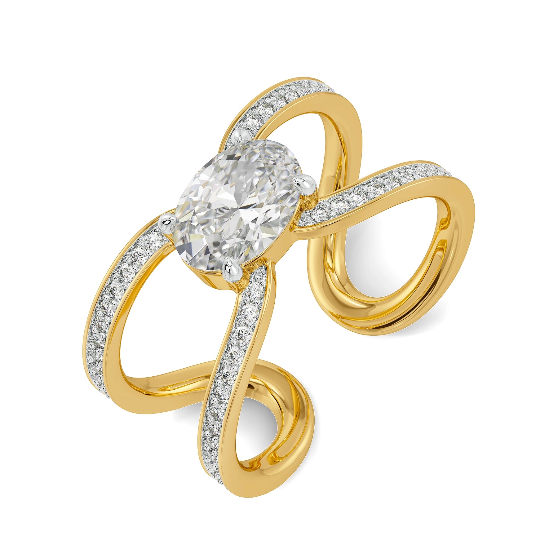 Oval Embrace Solitare Lab Grown Diamond Ring
