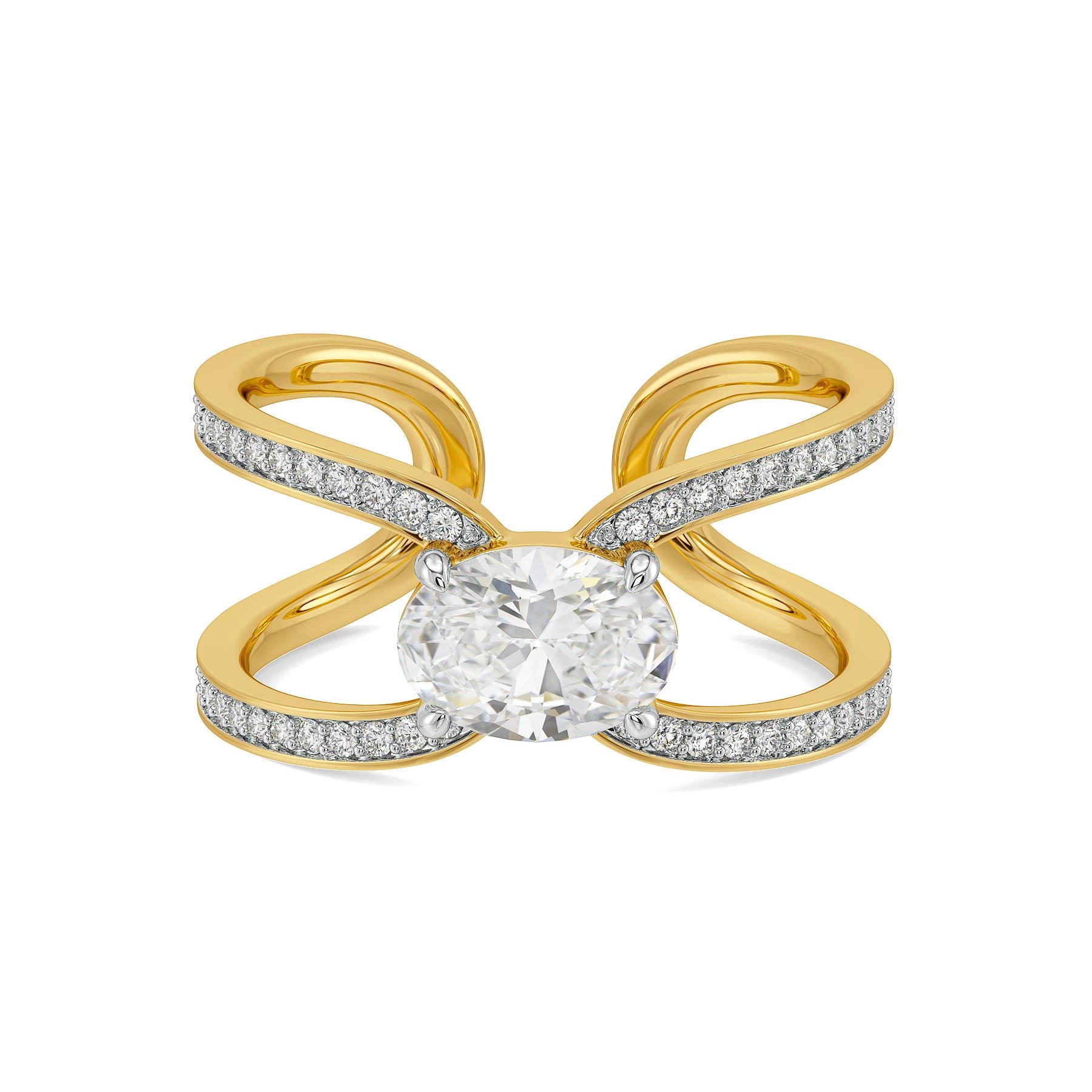 Oval Embrace Solitare Lab Grown Diamond Ring