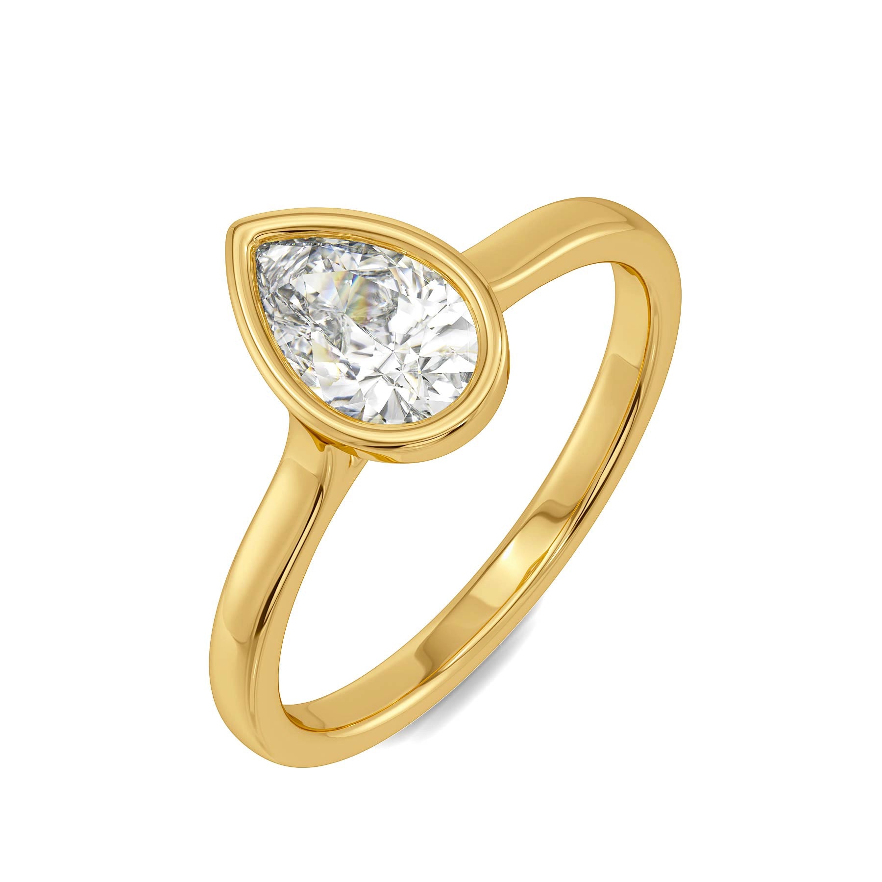 Pear Bezel Solitaire Diamond Ring