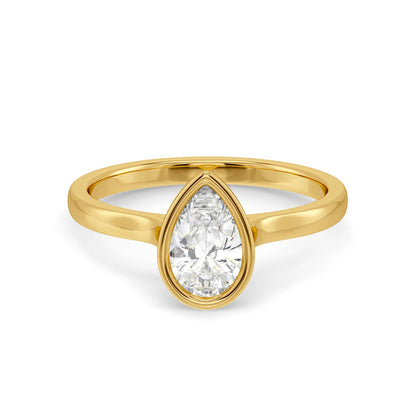 Pear Bezel Solitaire Diamond Ring