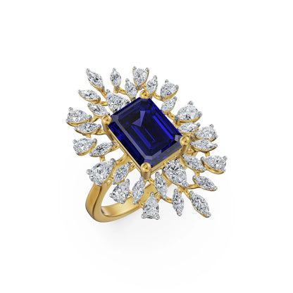 Sapphire Radiance Lab Grown Diamond Cocktail Ring