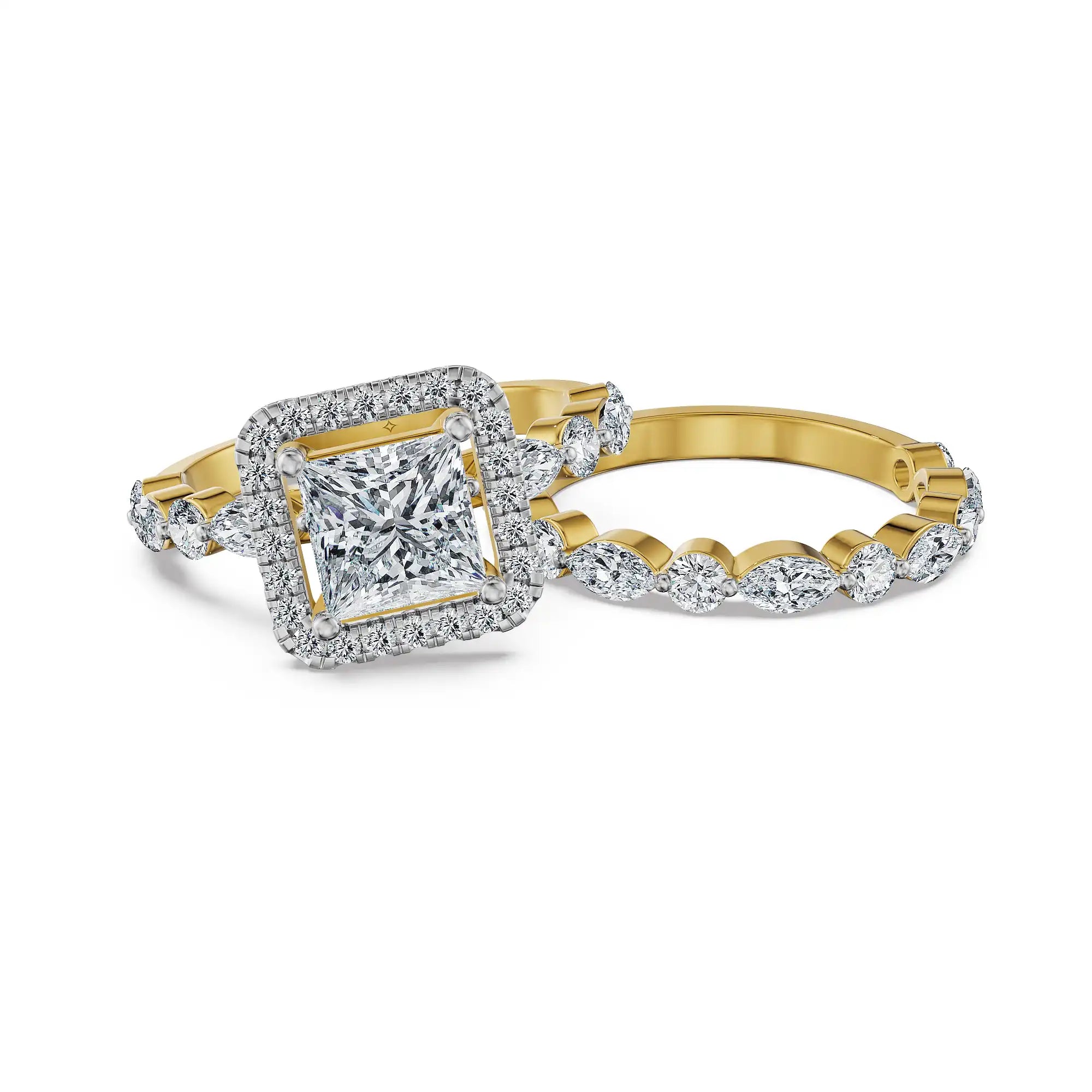 Princess Halo Lab Grown Diamond Stackable Ring