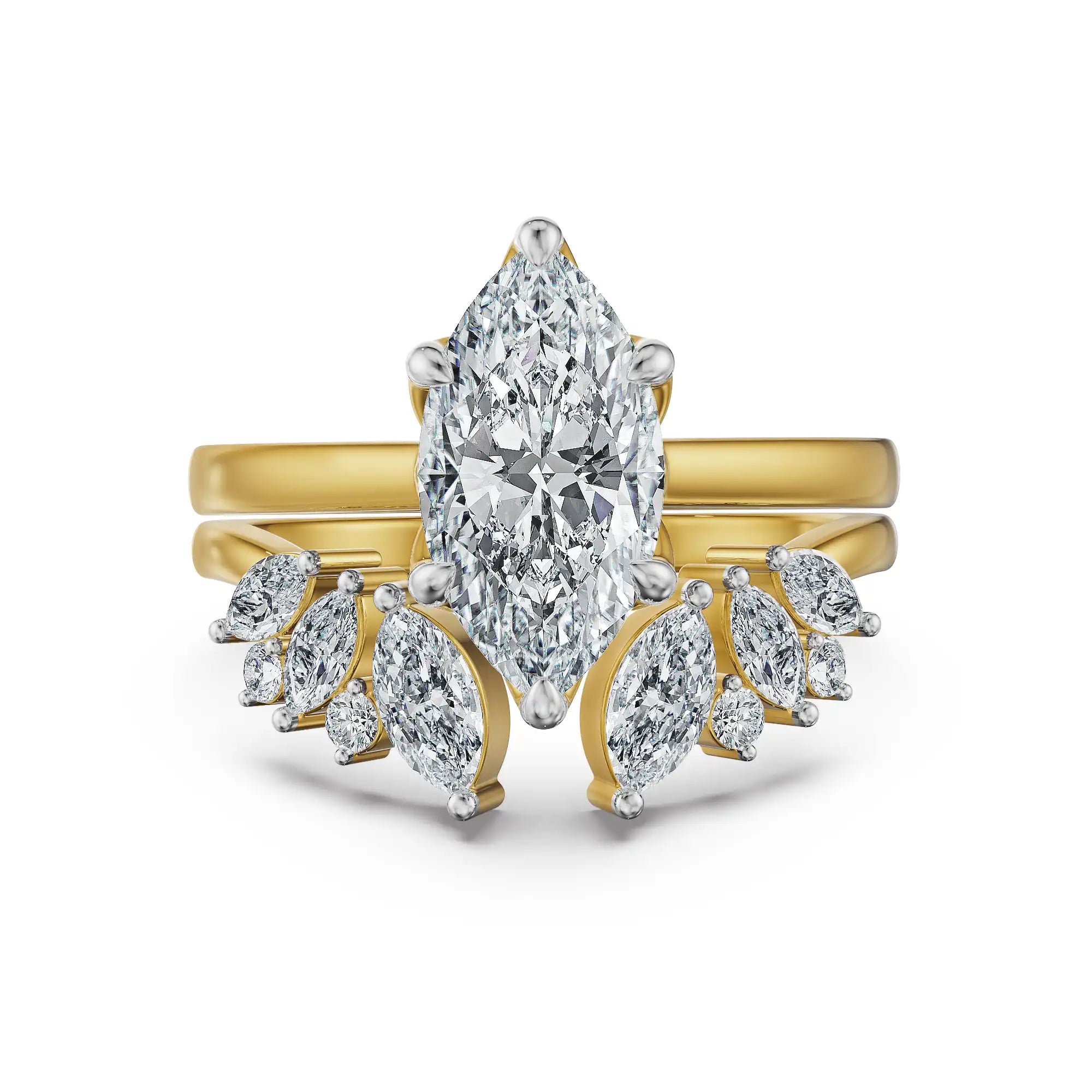Marquise Crest Lab Grown Diamond Stackable Ring