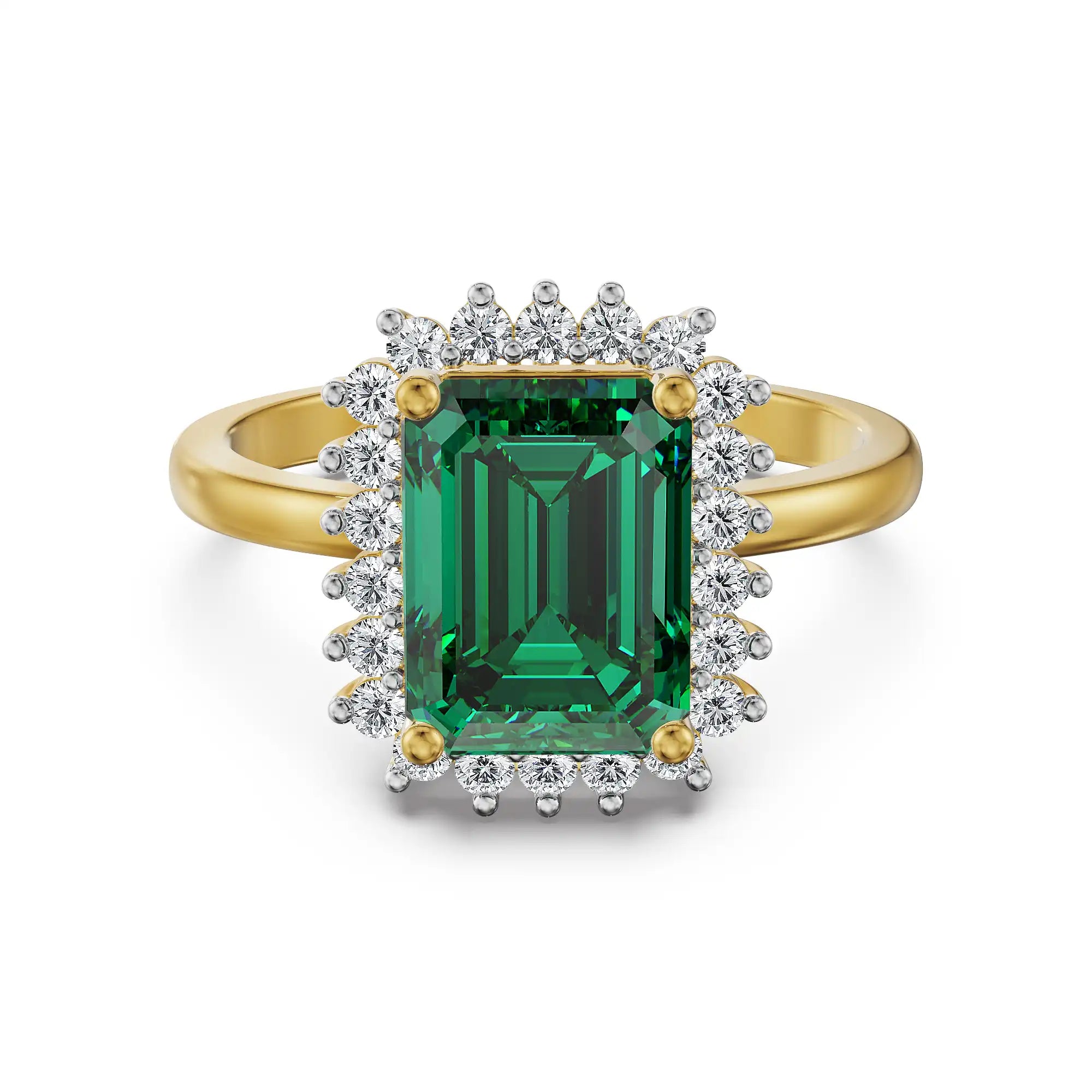 Royal Emerald Halo Lab Grown Diamond Ring