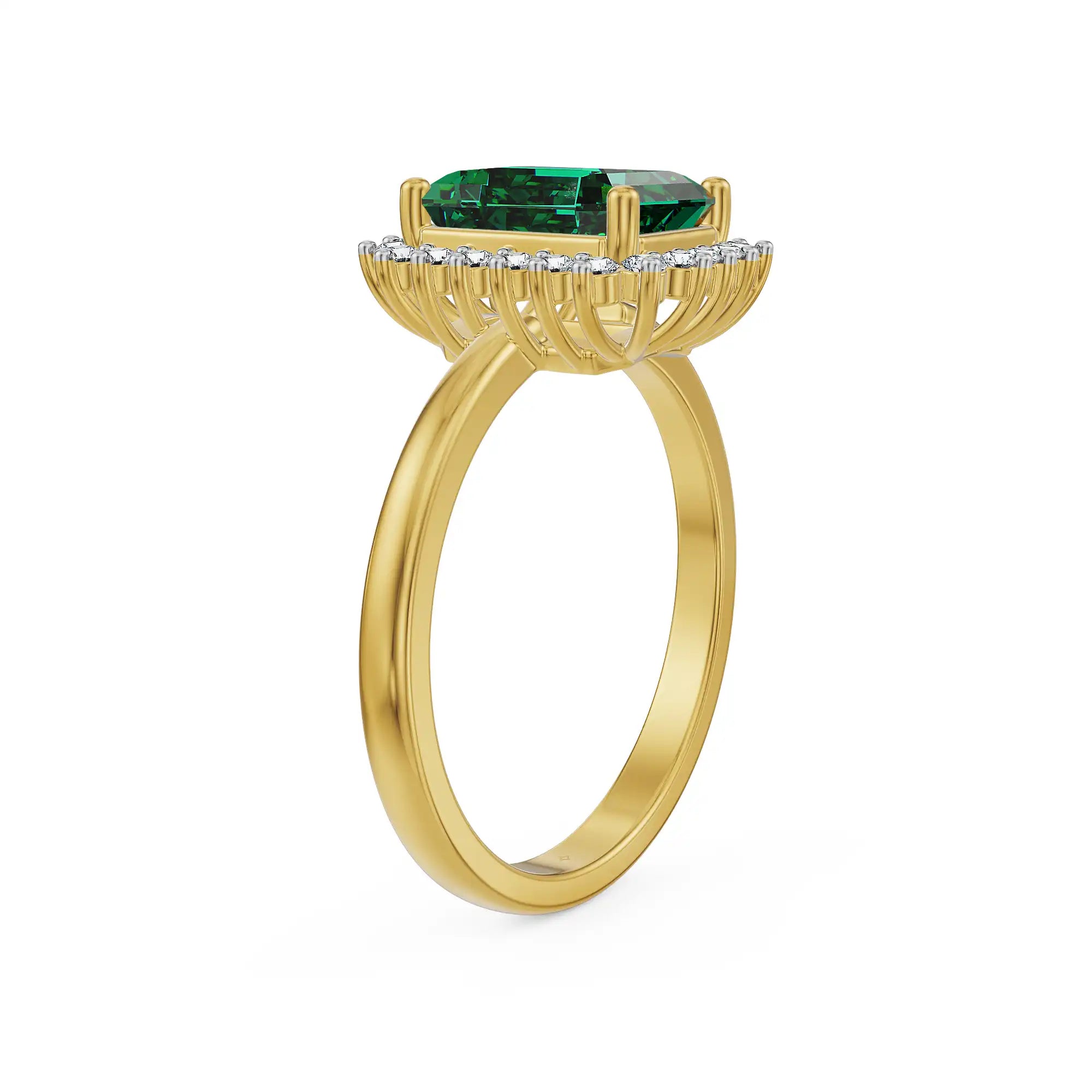 Royal Emerald Halo Lab Grown Diamond Ring