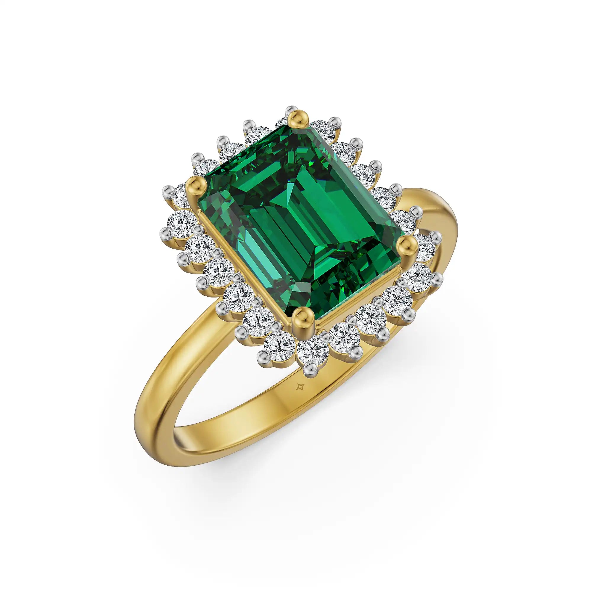 Royal Emerald Halo Lab Grown Diamond Ring