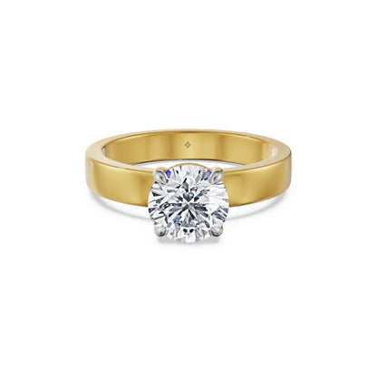 Round Azure Lab Grown Diamond Ring