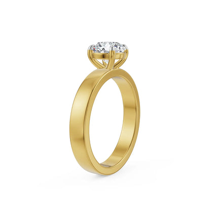 Round Azure Lab Grown Diamond Ring
