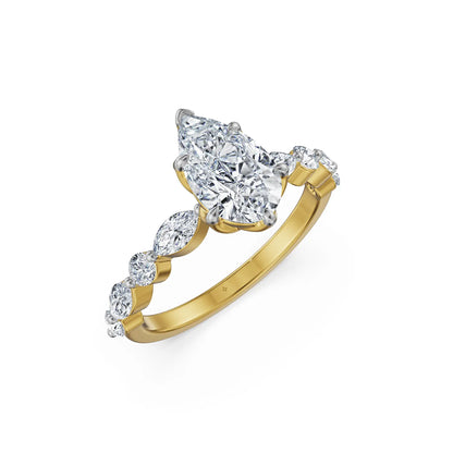 1 CT Pear Lab Grown Diamond Ring